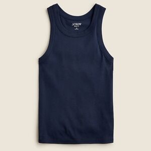 J. Crew Navy High-Neck Tank Top for Women 100% Cotton.